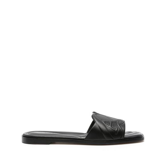 Alexander Mcqueen Women's Logo-Embossed Leather Sandals